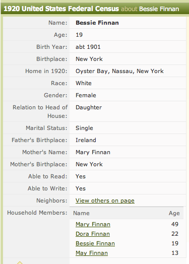 Bessie Fennin 1901