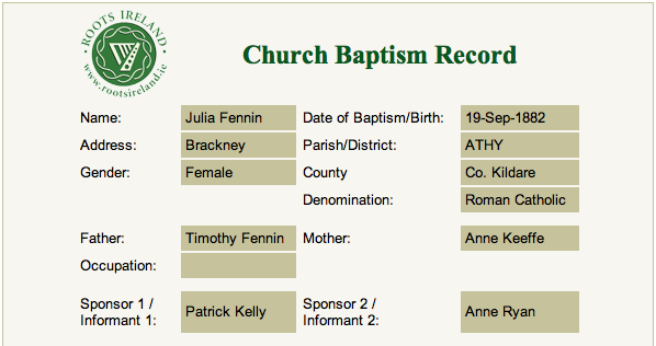 Baptism Julia Fennin